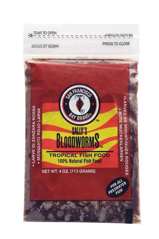 San Francisco Bay Brand Bloodworms Flatpack – 4 oz frozen aquarium fish food available for in-store pickup only.