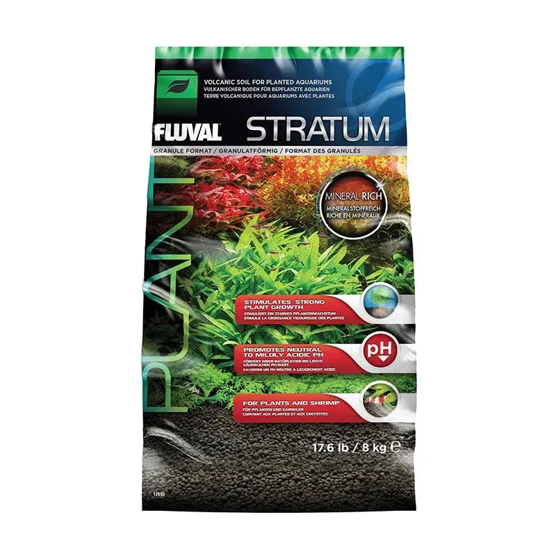 Fluval Stratum 17.6 lb plant and shrimp substrate made from volcanic soil for freshwater planted aquariums