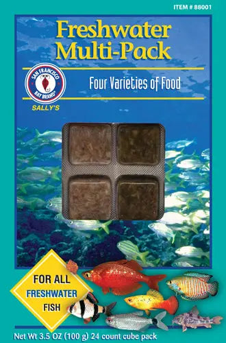 San Francisco Bay Brand Frozen Freshwater Multi-Pack 3.5 oz – fish food variety pack, in-store pickup only