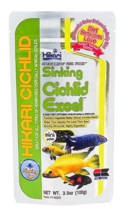 Hikari Cichlid Excel Sinking Mini Pellets 3.5oz food for African cichlids and Mbuna