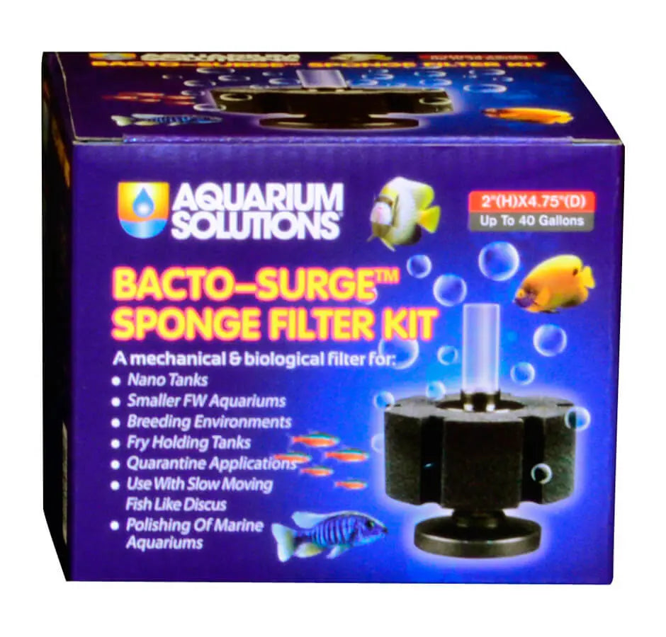Hikari Bacto-Surge Small Foam Filter air-driven sponge filter for shrimp tanks, betta aquariums, fry tanks, and small freshwater aquariums.
