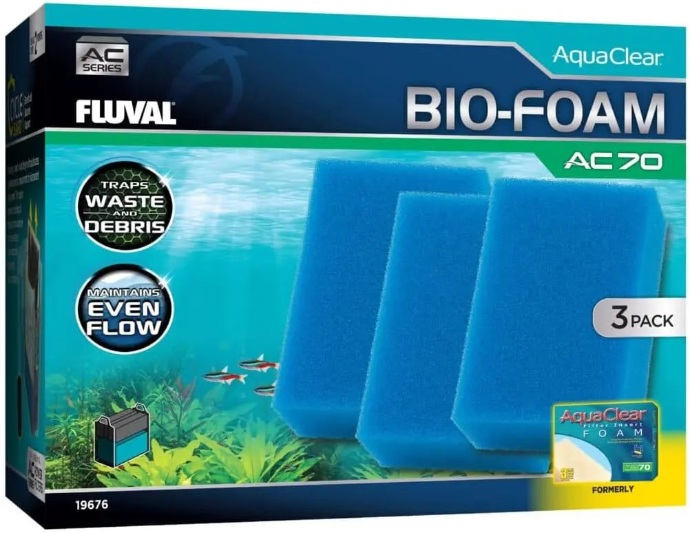 Fluval AquaClear AC70 Bio-Foam 3 pack – replacement foam sponges for mechanical and biological aquarium filtration
