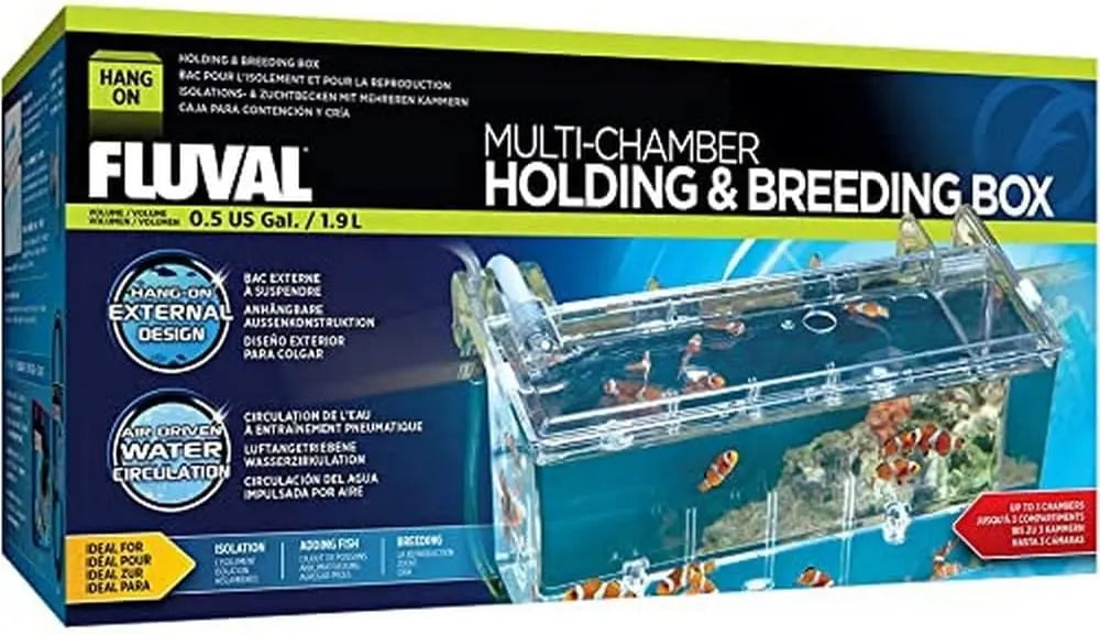 Fluval Breeding Box 0.5 gallon clear external hang-on nursery box attached to aquarium for safely raising fry or isolating fish