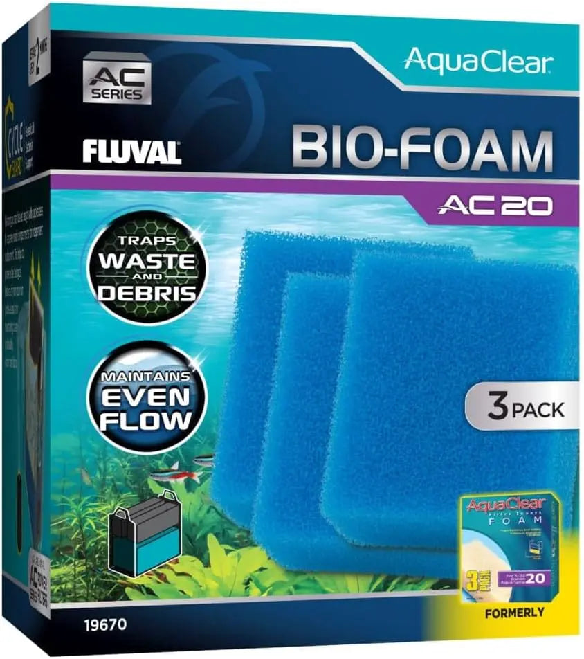 Fluval AquaClear AC20 Bio-Foam – replacement foam sponge for mechanical and biological aquarium filtration