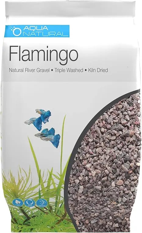 Pisces Flamingo Aquarium Substrate 10 lb bag natural pink gravel safe for freshwater aquariums, shrimp, and plants.