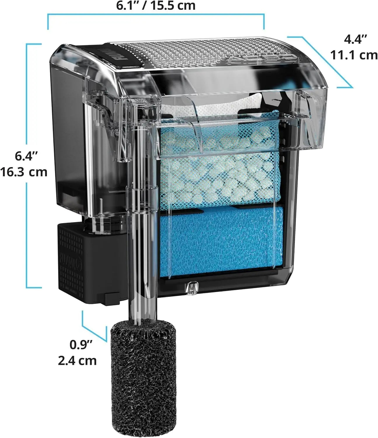 Fluval AquaClear AC30 power filter – compact hang-on-back aquarium filter for tanks up to 30 gallons