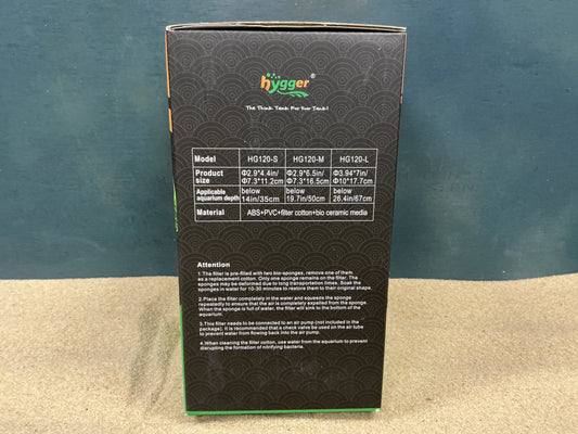 Hygger HG120L Cylindrical Sponge Filter β large bio sponge filter for freshwater and marine aquariums