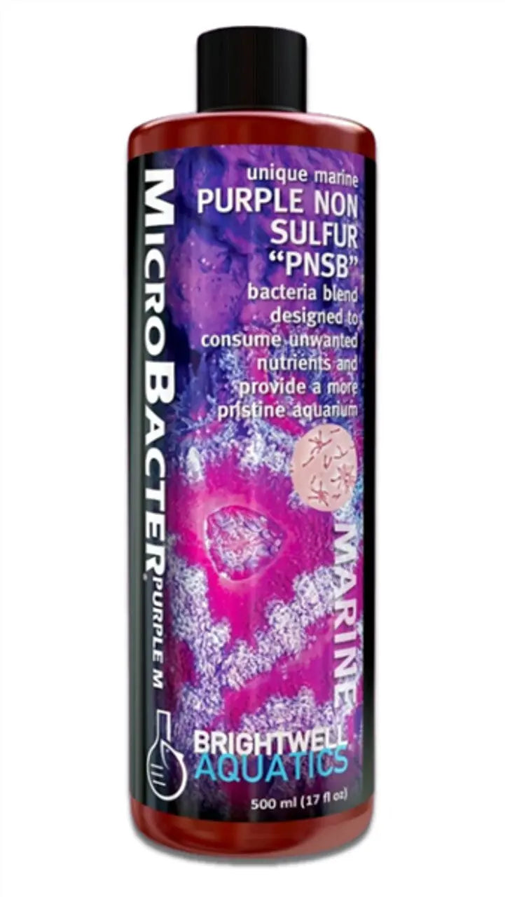 Brightwell Aquatics MicroBacterPurple M 500 mL purple bacteria supplement for marine reef aquariums