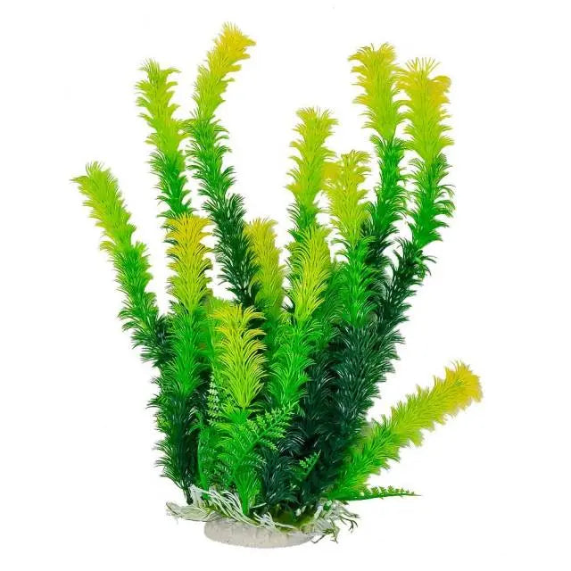 AQUATOP VERA-LIFE 16 inch aquarium plant with green leaves and yellow tips