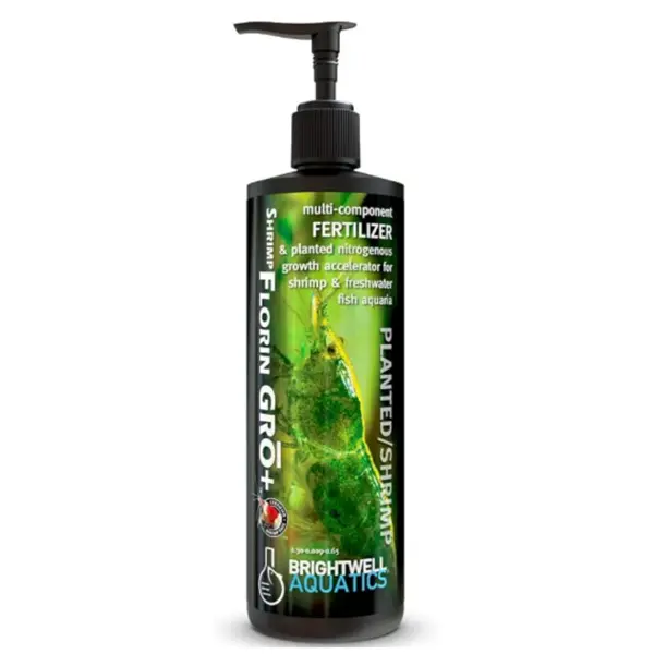 Brightwell Shrimp FlorinGro+ 125mL shrimp-safe nitrogen fertilizer for freshwater planted shrimp aquariums