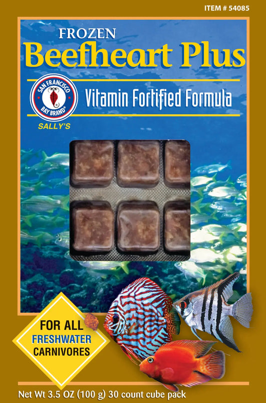 San Francisco Bay Brand Frozen Beefheart 3.5 oz – fish food for tropical and carnivorous species, in-store pickup only