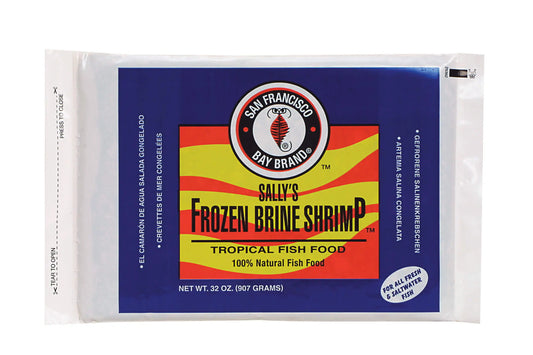 San Francisco Bay Brand Frozen Brine Shrimp Flat 32 oz – nutrient-rich frozen fish food for freshwater and saltwater aquariums, local pickup only