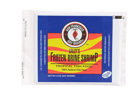 San Francisco Bay Brand Frozen Brine Shrimp Flat 8 oz – premium frozen fish food for freshwater and saltwater aquariums, local pickup only