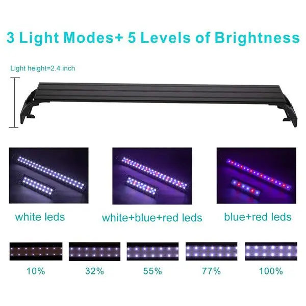 Hygger Extendable LED Light HG918-16w Tropical Treasures Wyo LLC