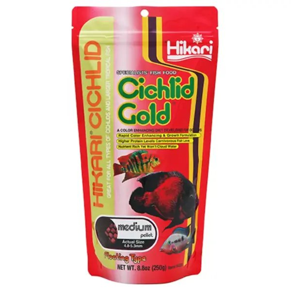 Hikari Cichlid Gold Medium Pellet 8.8 oz fish food