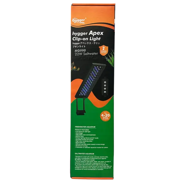 Hygger HG990 22W aquarium LED light mounted above a freshwater planted aquarium