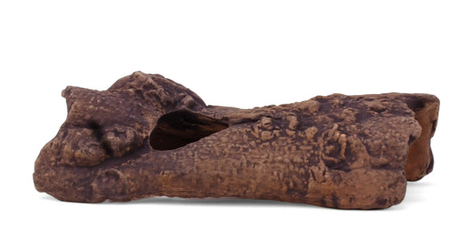 Aquavitro Ceramic Hide Model L2 – wood-style ceramic ornament (6.25×3×3.25 in), safe hiding spot for plecos, shrimp, axolotls, and small terrarium animals