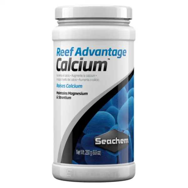 Seachem Reef Advantage Calcium 250g powdered reef calcium supplement for marine aquariums, SPS corals, LPS corals, clams, and coralline algae.