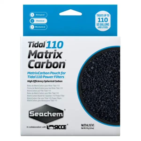 Seachem Tidal 110 MatrixCarbon 275 mL pre-bagged activated carbon filter media