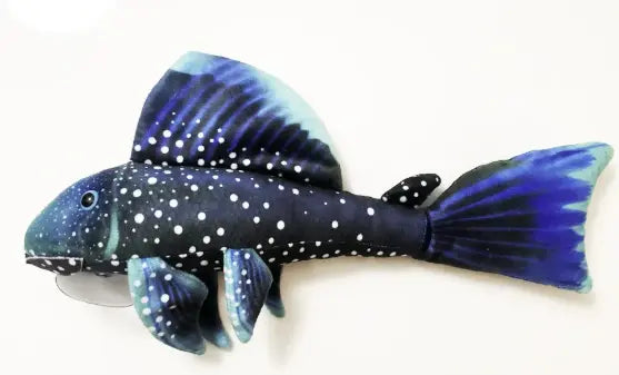 GreenPleco Blue Phantom Plecostomus Plush – soft blue pleco fish plush toy for aquarium lovers