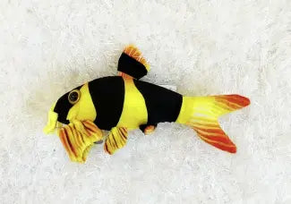 GreenPleco Clown Loach Plush – bright orange and black striped plush fish toy for aquarium enthusiasts