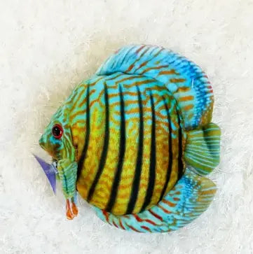 GreenPleco Discus Fish Plush – soft round colorful discus fish plush toy for aquarium lovers and collectors