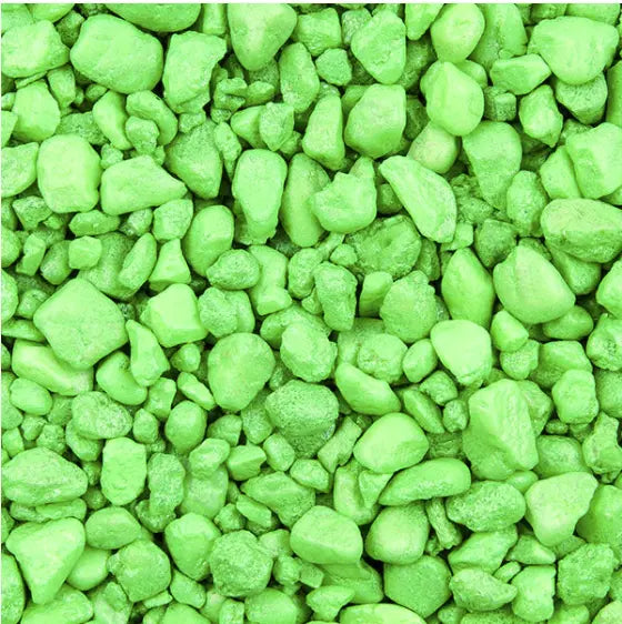 Estes Permaglo Green Aquarium Gravel bright lime green decorative substrate for freshwater aquariums, betta tanks, and GloFish displays