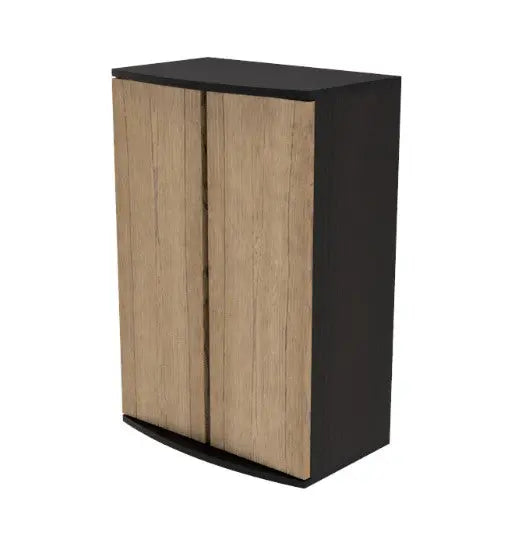 Tideline 23.4 Bowfront Stand black aquarium stand with natural Artika doors for bowfront fish tanks