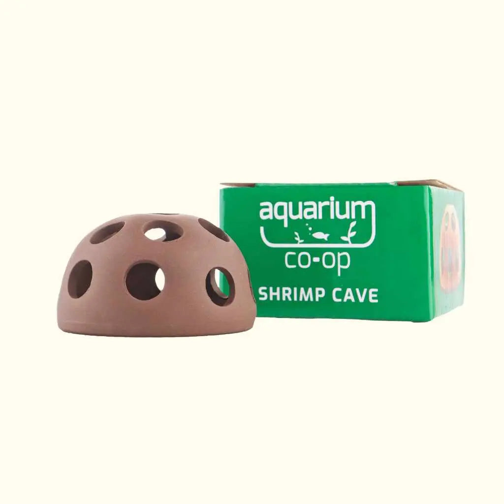 Aquarium Co-Op shrimp cave made of aquarium-safe ceramic providing a safe hiding place for freshwater shrimp