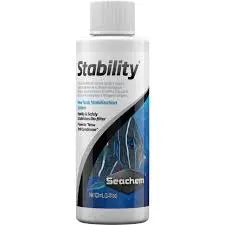 Seachem Stability 100 mL – bottled beneficial bacteria supplement for cycling and maintaining freshwater and saltwater aquariums.