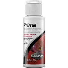 Seachem Prime 1.7 oz (50 mL) water conditioner – concentrated aquarium treatment for chlorine, chloramine, and ammonia detox.