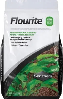 Seachem Flourite Natural Clay Gravel – 7.7 lb bag of premium substrate for planted freshwater aquariums.
