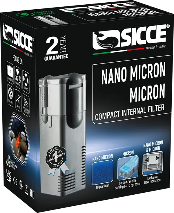 Sicce Nano Micron Internal Filter – compact internal aquarium filter with adjustable flow, suitable for nano tanks.