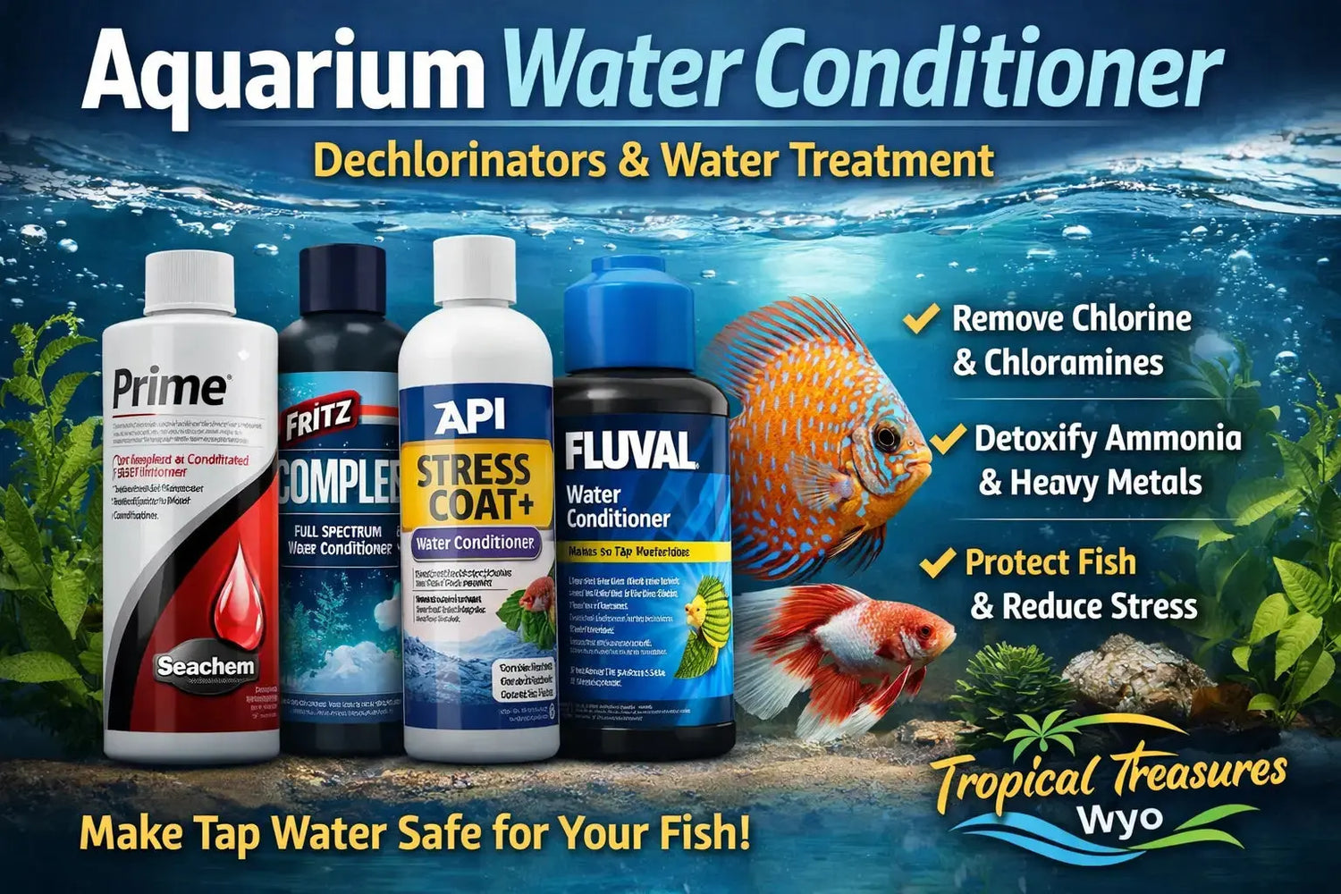 aquarium water conditioner bottle tap water treatment fish tank