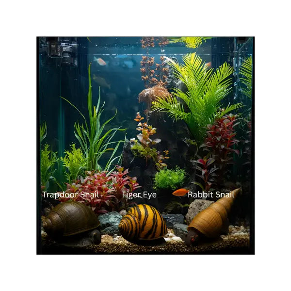 Japanese Trapdoor Snail – hardy pond snail with operculum protective shell.