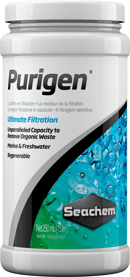 Seachem Purigen 250 mL – premium rechargeable aquarium filter media for removing organic waste and polishing water