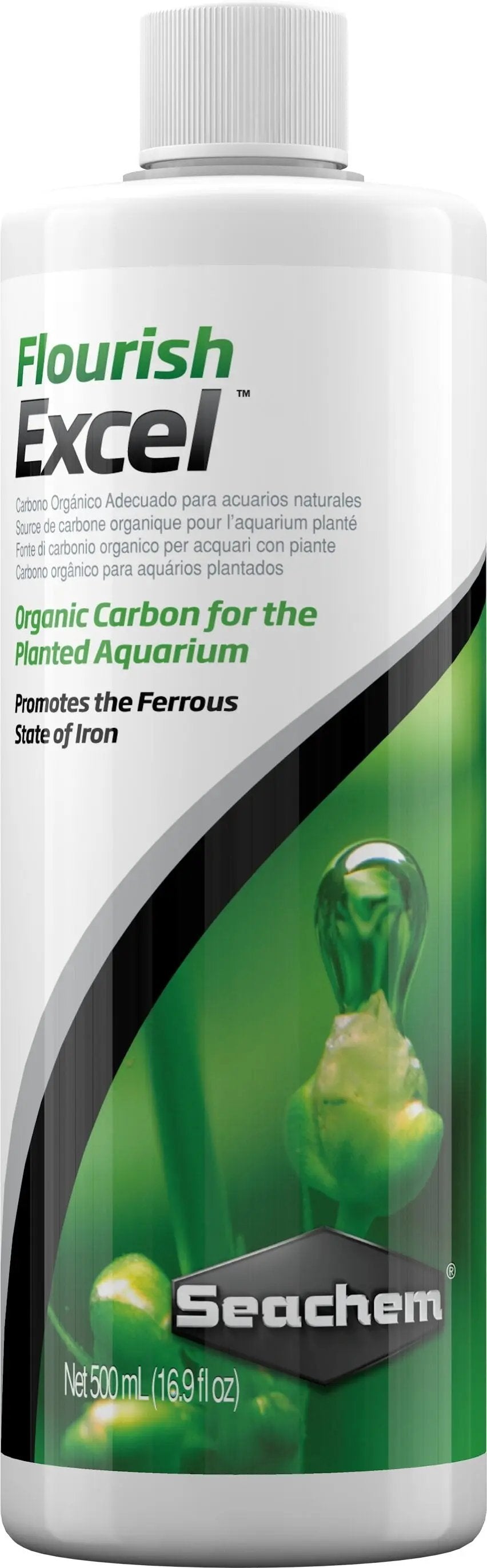 Seachem Flourish Excel 500 mL – liquid carbon supplement for planted aquariums that promotes healthy plant growth and controls algae.
