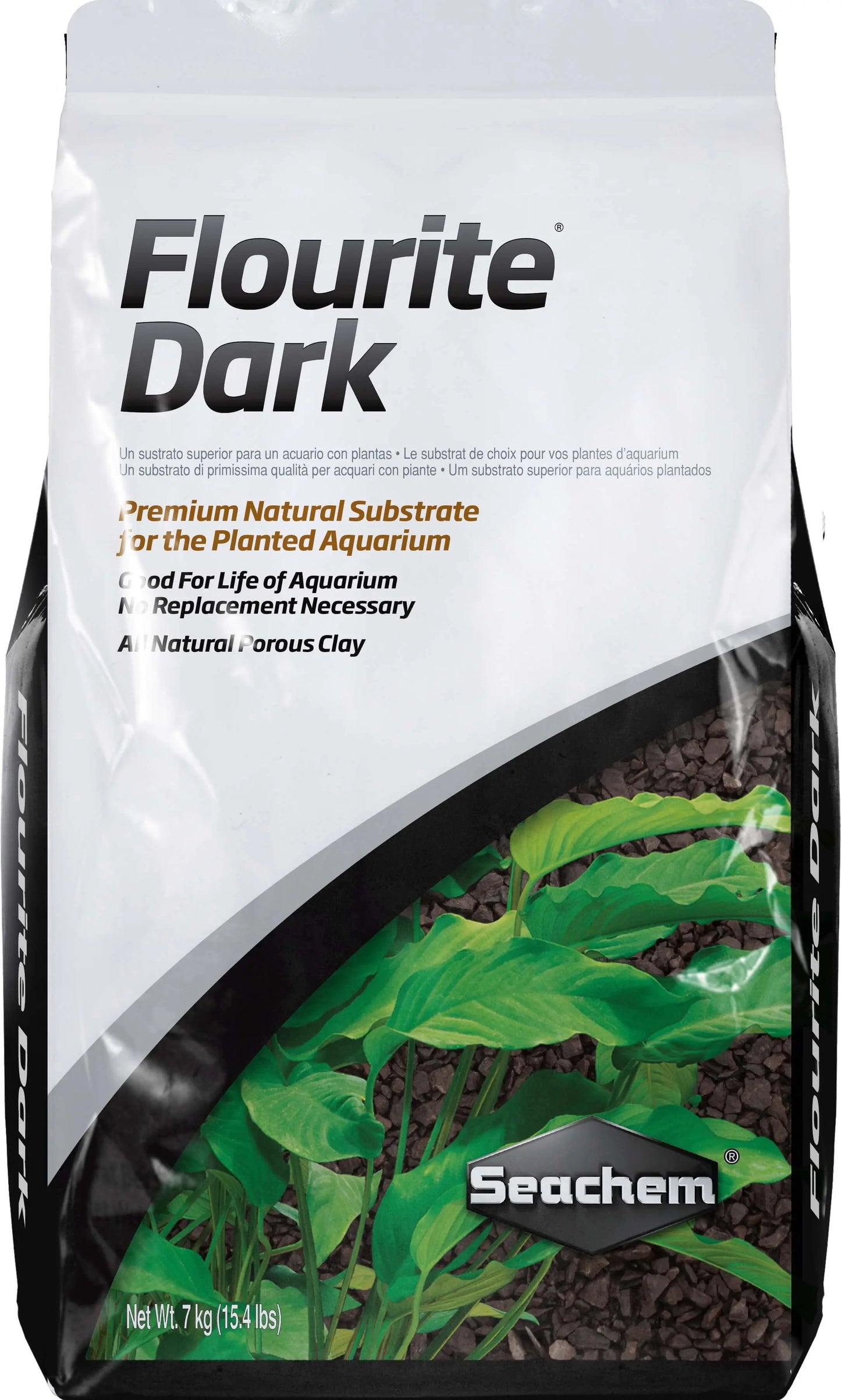 Seachem Flourite Dark – natural dark porous clay gravel substrate for planted freshwater aquariums