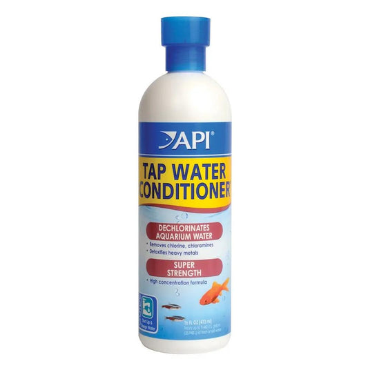 API Tap Water Conditioner 16 oz – aquarium water treatment that neutralizes chlorine and chloramine for freshwater and saltwater fish.