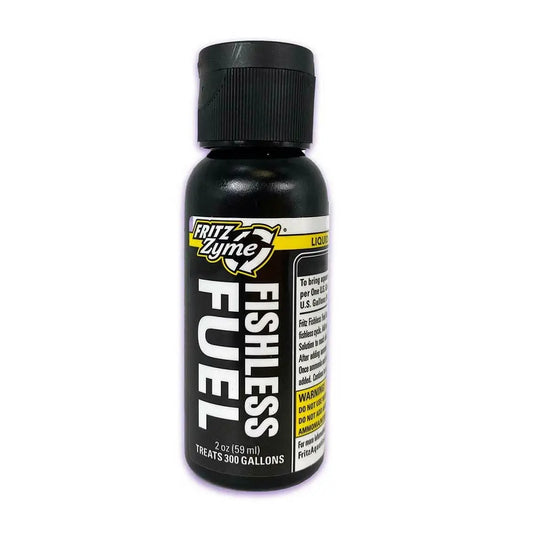 FritzZyme Fishless Fuel Ammonia Solution 2oz bottle for fishless aquarium cycling and nitrifying bacteria support.