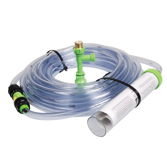 Python No Spill Clean & Fill 50 ft aquarium gravel vacuum and water changer with faucet adapter and long hose.