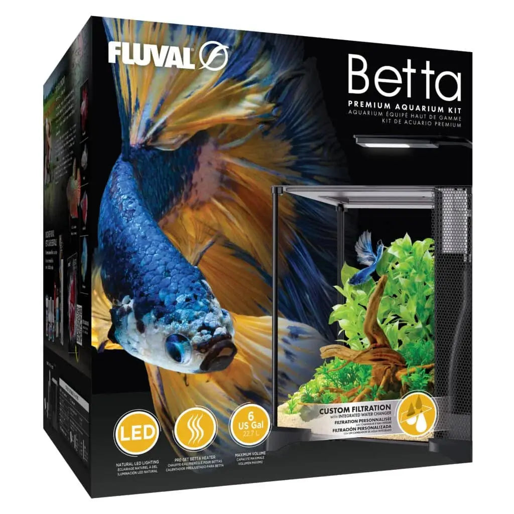 Betta Premium 6-gallon aquarium kit with integrated filtration and LED lighting designed for betta fish