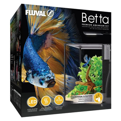 Betta Premium 6-gallon aquarium kit with integrated filtration and LED lighting designed for betta fish