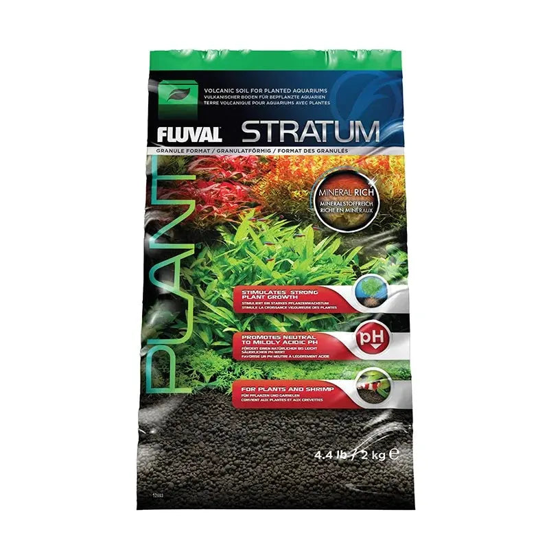 Fluval Stratum 4.4 lb plant and shrimp substrate made from volcanic soil for freshwater planted aquariums