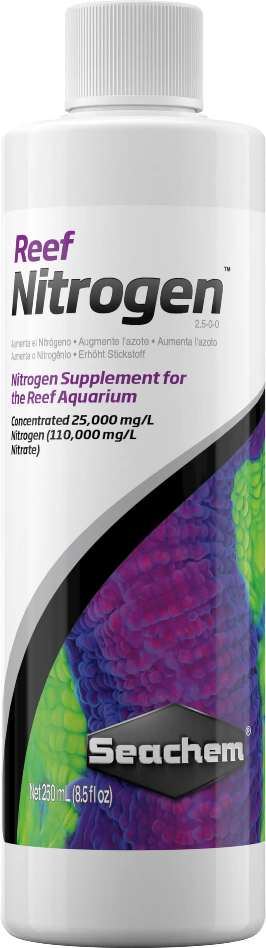 Seachem Reef Nitrogen 250 mL bottle used to raise nitrate levels in reef aquariums