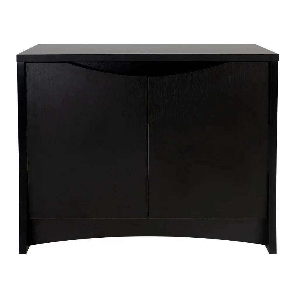Fluval Flex 32.5 gallon black aquarium cabinet stand front view