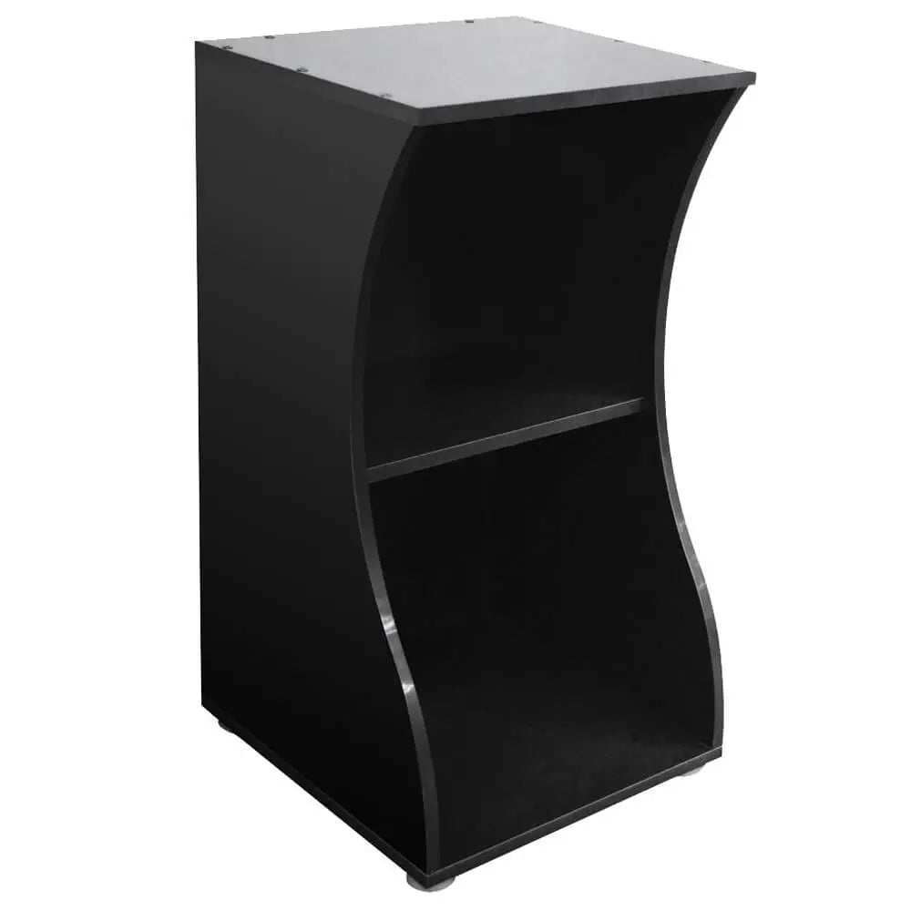 Fluval Flex 15 black aquarium stand for 15 gallon Fluval Flex aquarium with curved design and shelf