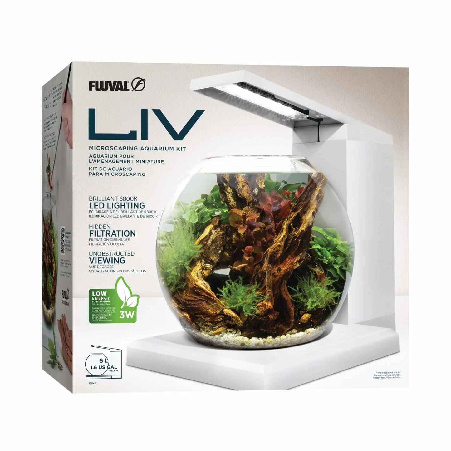 Fluval Liv Aquarium Kit 1.6 gallon white