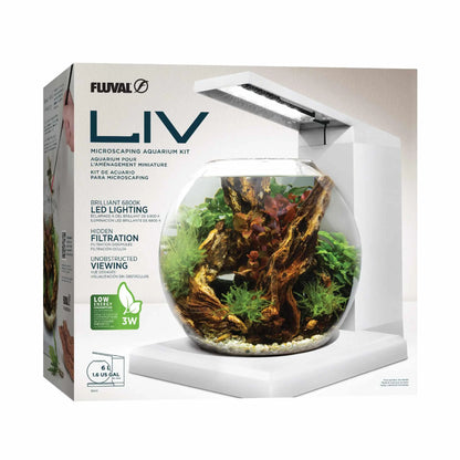 Fluval Liv Aquarium Kit 1.6 gallon white