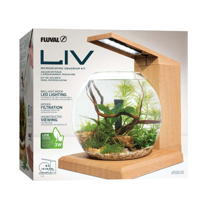 LIV Aquarium Kit 1.6 gallon teak nano aquarium